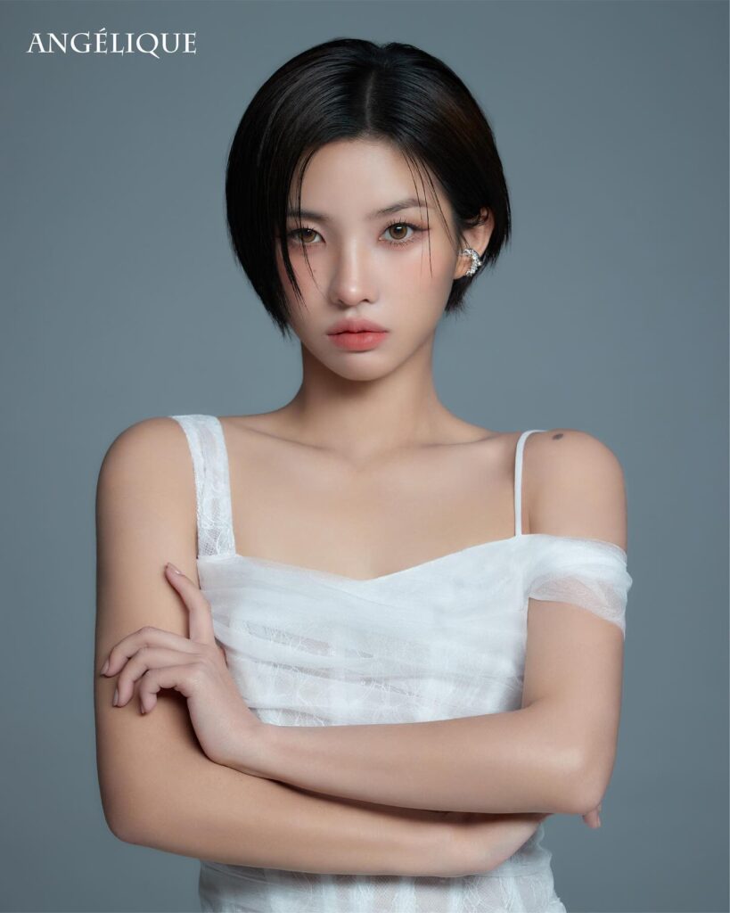 (G)I-DLE’s Jeon Soyeon Wows Fans With Her Short Hair for lens brand ‘Angélique’